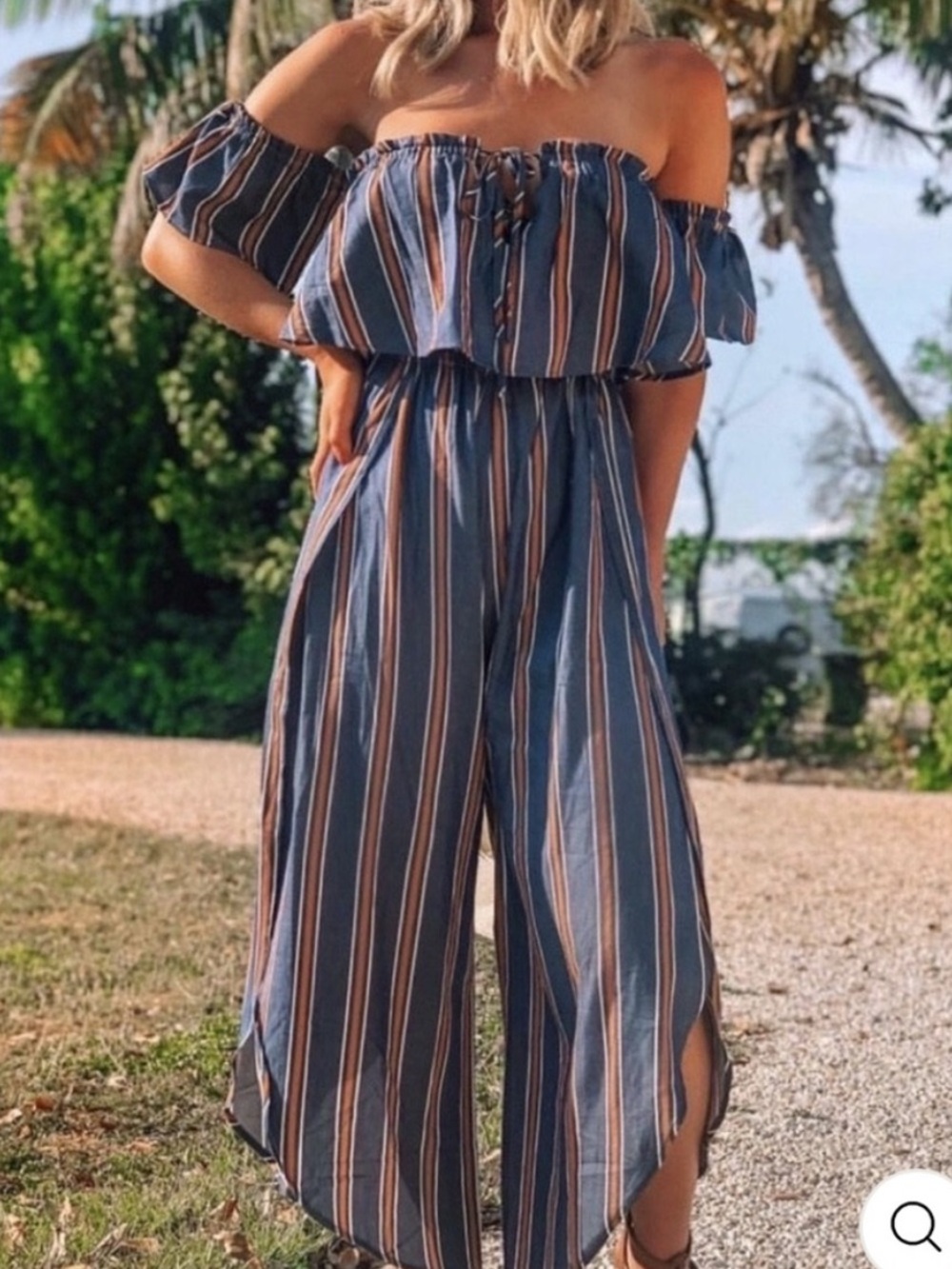 Saltwater Luxe Off-The-Shoulder Jumpsuit